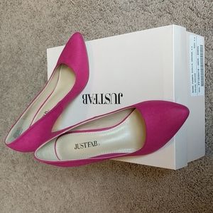 Orchid pink heels size 5.5, 3 inch heel, JustFab